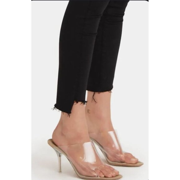 Mother Stunner Zip Ankle Step fray Black Jeans denim size 25 designer - Picture 2 of 9